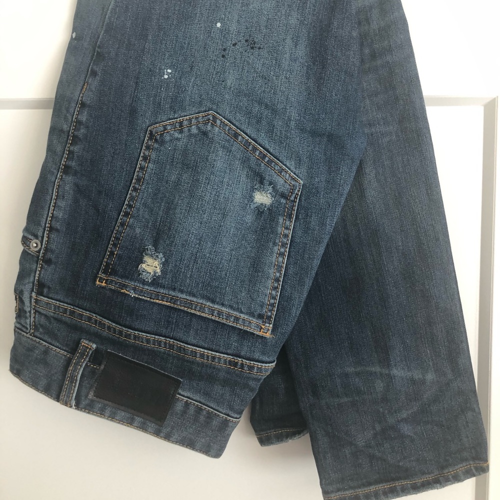 FairPlay Ripped Blue Jeans with Paint Splatters